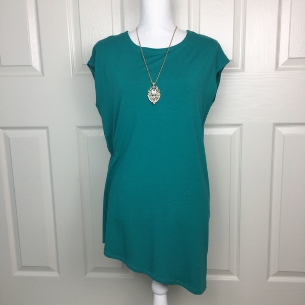 EILEEN FISHER Gathered Asymmetrical Top Shirt XS